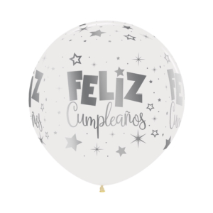 B/3 Cristal Feliz Cumpleaños Tinta Metal R24/60cm /Ref: R24-CUMPMK