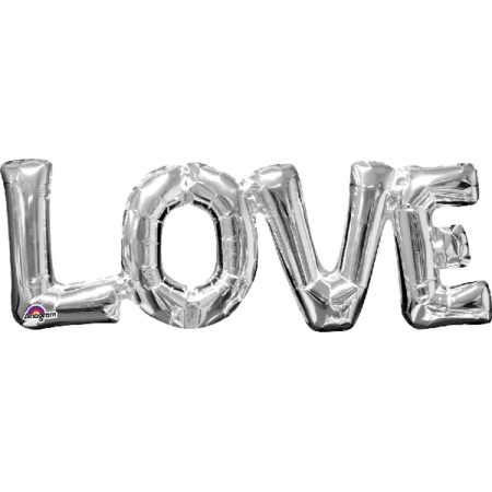 Globo plateado metalizado Love 24″/63cm / Ref: 3310101