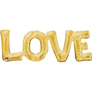 Globo dorado Frase Amor metalizado Love 24″/63cm / Ref: 3376701