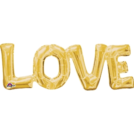 Globo dorado Frase Amor metalizado Love 24″/63cm / Ref: 3376701