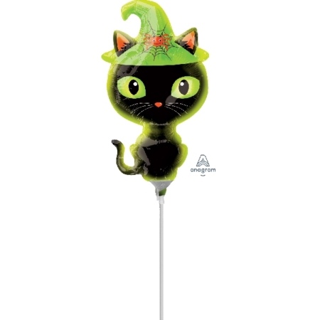 Min For Gatito Negro Y Verde 14″/35cm x 9″/23cm /Ref: 3702502