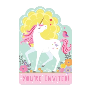 1 Pack de 8 Invitaciones Unicornio Mágico /Ref: 491929