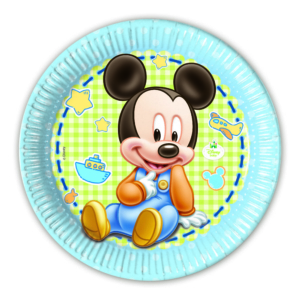 .Pack 8 Unds. Platos Cartón 23cm Baby Mickey /Ref: 84344