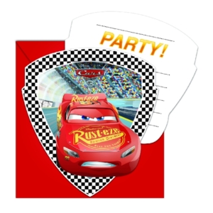 1 Pack de 6 Invitaciones Forma y sobres Cars 3 /Ref: 87802