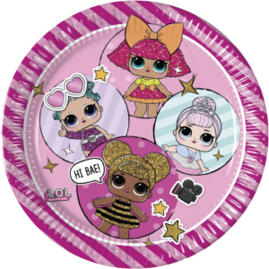 .Pack 8 Unds. Platos Cartón 23cm L.O.L SURPRISE! GLITTERATI /Ref: 90855
