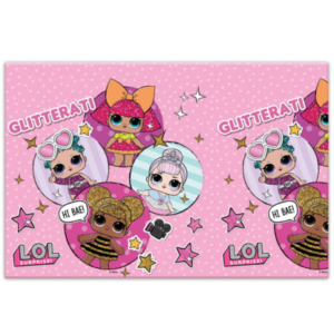 .Pack 1 Und. Mantel Plástico 1,80m x 1,20m L.O.L. Glitterati /Ref: 90860
