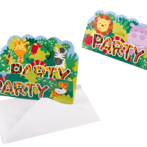 1 Pack de 8 Invitaciones y sobres de animales /Ref: 9901920
