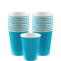 .Pack 8 Unds. Vaso de Papel 266ml Azul Turquesa /Ref: 58015-54