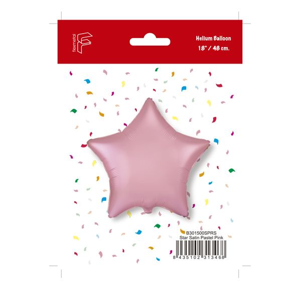 18″/45cm Globo Estrella Foil Satin Rosa Pastel / Ref: B301500SPRS – Tucán  Fiestas