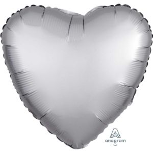 18″/45cm Globo Corazón Satinado Metalizado Plata / Ref: 3680601