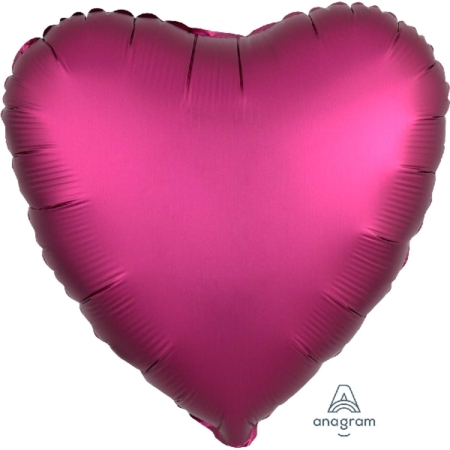 18″/45cm Globo Corazón Satinado Metalizado Rosa Profundo Lujoso / Ref: 3682801