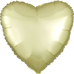 18″/45cm Globo Corazón Satinado Metalizado Luxe Amarillo Pastel / Ref: 3990201