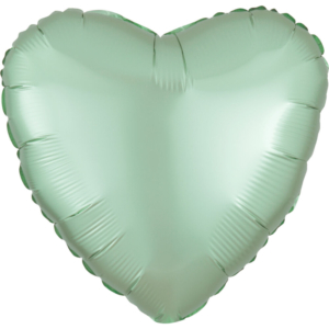 18″/45cm Globo Corazón Satinado Metalizado Luxe Verde Menta / Ref: 3991401