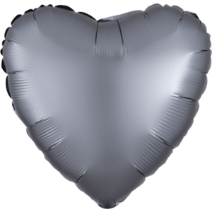 18″/45cm Globo Corazón Satinado Metalizado Luxe Grafito / Ref: 3991701