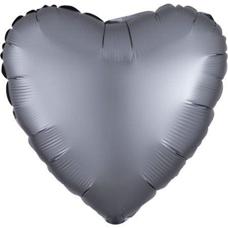 18″/45cm Globo Corazón Satinado Metalizado Luxe Grafito / Ref: 3991701