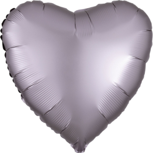 18″/45cm Globo Corazón Satinado Metalizado Luxe Gris / Ref: 3992001