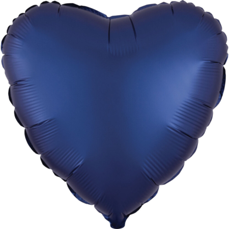 18″/45cm Globo Corazón Satinado Metalizado Luxe Azul Naval / Ref: 3996101
