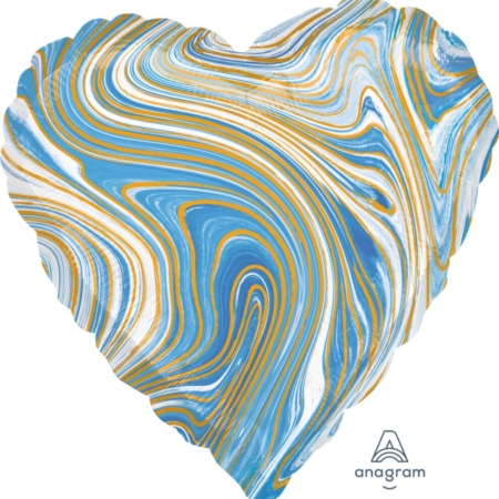 18″/45cm Corazón Marblez Azul / Ref: 4209202