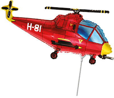 .10″/25cm x 17″/43cm HELICOPTERO MINI ROJO /Ref: 902667R