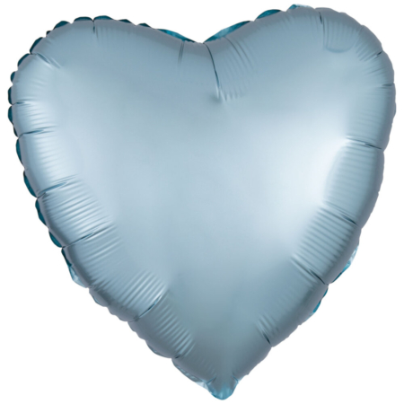 18″/45cm Globo Corazón Satinado Azul Pastel / Ref: 9914117