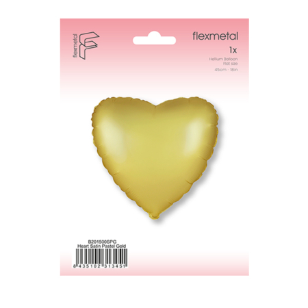 Globo corazón satín pastel oro