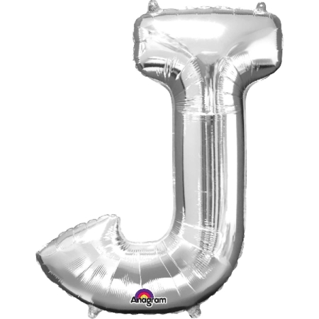 Letra J Foil Balloons Plata 34″/86cm