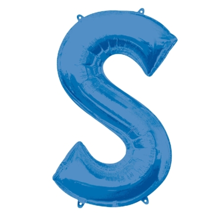:Letra S Foil Balloons Azul 34″/86cm /Ref: 3543701