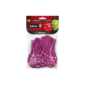 B/S 8 Globos Lunares 28cm Ø Fucsia /Ref: HG2040P30