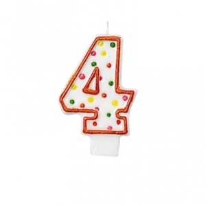  *Velas Polk Dot Birthday (Nº 4) /Ref: INT176004