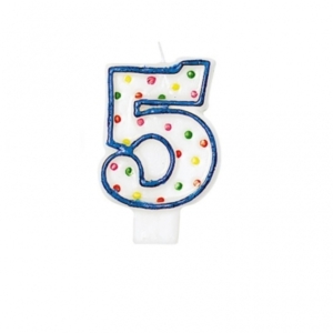  *Velas Polk Dot Birthday (Nº 5) /Ref: INT176005