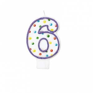  *Velas Polk Dot Birthday (Nº 6) /Ref: INT176006
