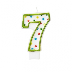  *Velas Polk Dot Birthday (Nº 7) /Ref: INT176007