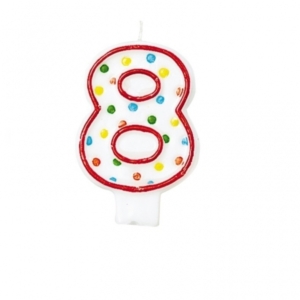  *Velas Polk Dot Birthday (Nº 8) /Ref: INT176008