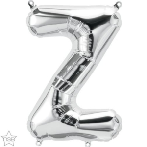 Letra Z Foil SILVER Balloons (16″/40Cm) /Ref: 10232 Letras económicas 16″