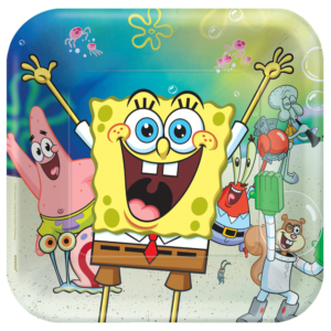 .Pack 8 Unds. Platos Cartón 23cm Bob Esponja / Ref: 552627-66