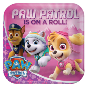 .Pack 8 Unds. Platos 23cm Patrulla Canina Rosa Cuadrado /Ref: 551665-66
