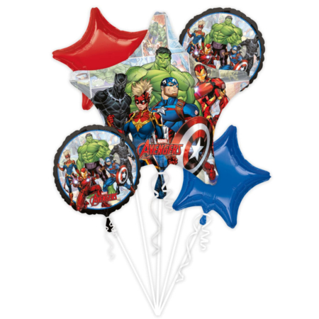 Bouquet de globos de Los Vengadores “AVENGERS” (PACK 5 G.) / Ref: 4071101