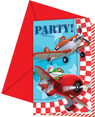 1 Pack de 6 Invitaciones Aviones /Ref: 81656