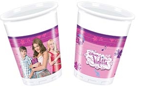.8 UNDS. VASOS PLASTICO 200ml VIOLETTA /Ref: 82267