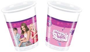 .8 UNDS. VASOS PLASTICO 200ml VIOLETTA /Ref: 82267