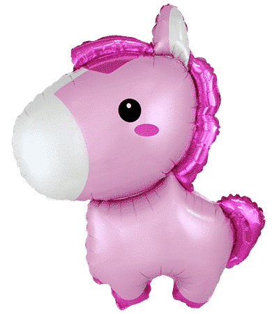 .CABALLO BEBE ROSA 34″/87cm.h x 28″/72cm / Ref: B901857RS