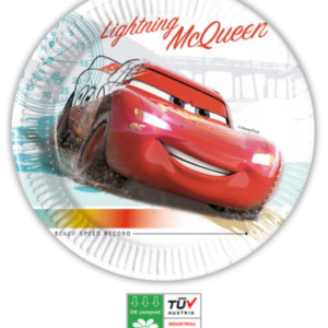 .Pack 8 Unds. PLATOS PAPEL 23cm CARS COMPOSTABLE /Ref: 90816