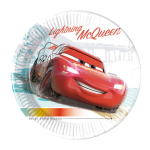 .Pack 8 Unds. PLATOS PAPEL 20cm CARS COMPOSTABLE /Ref: 91516
