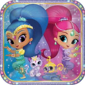 .Pack 8 Unds. Platos Cartón 23cm Shimmer y Shine /Ref: 551653