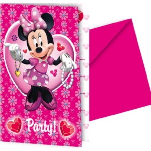 1 Pack de 6 Invitaciones MINNIE /Ref: 6354