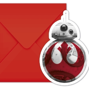 1 Pack de 6 Invitaciones STAR WARS ULTIMO JEDI /Ref: 88554