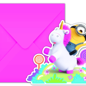 1 Pack de 6 Invitaciones Forma MINIONS /Ref: 89963