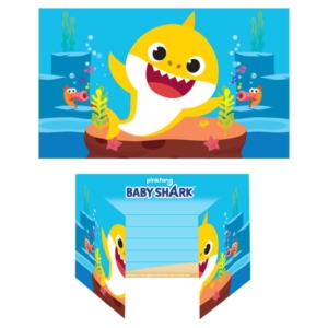 1 Pack de 8 Invitaciones y Sobres Baby Shark /Ref: 9908481