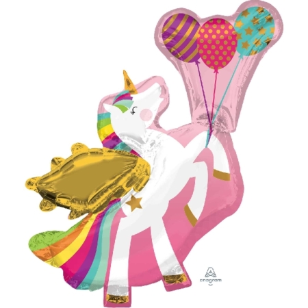 ,FORMA Superforma metalizado Unicornio con alas – Aluminio 86cm / Ref: 3561201
