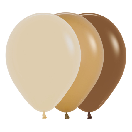 B/100 Globos Latex R5 Sempertex Fashion Solido Surtido Arena – Latte – Cafe 13cm / Ref: R5-07S